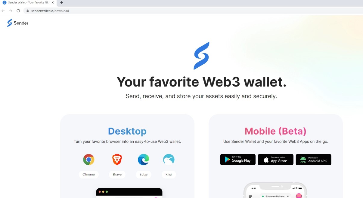 Ví Sender với giao diện thân thiện, dễ sử dụng